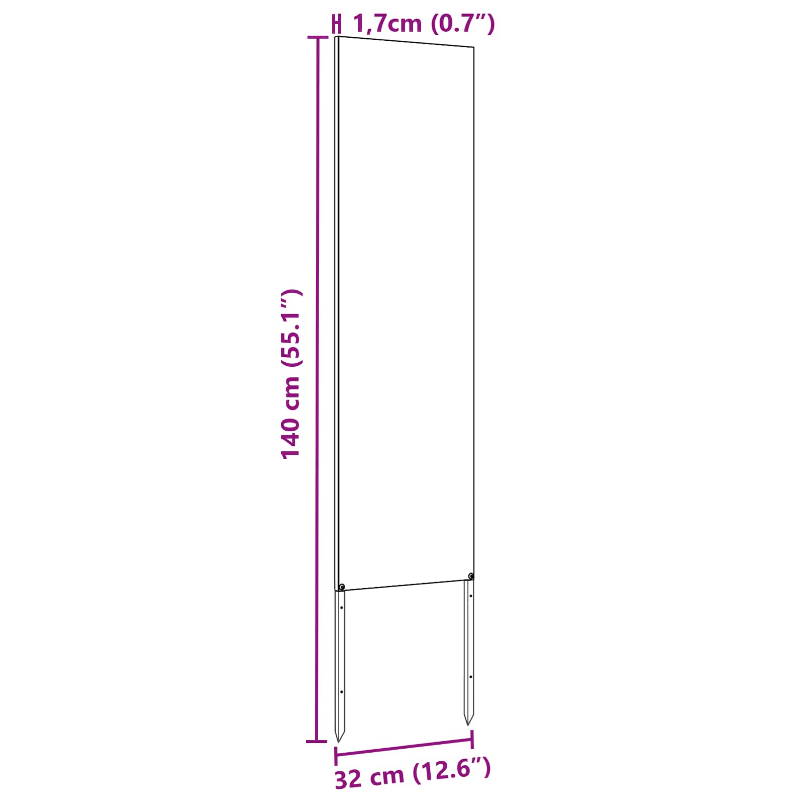 Tuin Privacy Screen Olijfgroen 32 x 140 cm Koudgewalst staal is nu te koop bij PeponiXL, paradijselijk wonen!