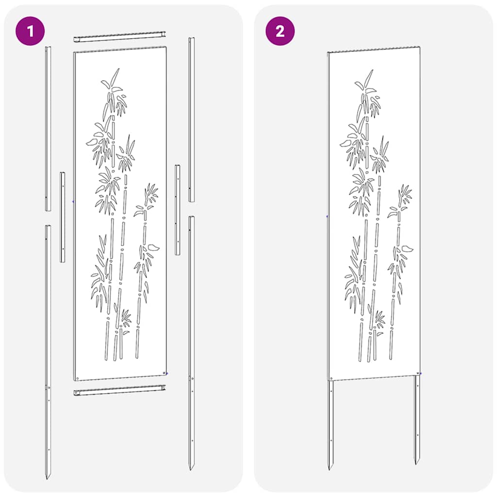 Tuin Privacy Screen Bloemen Zwart 32 x 140 cm Koudgewalst staal is nu te koop bij PeponiXL, paradijselijk wonen!