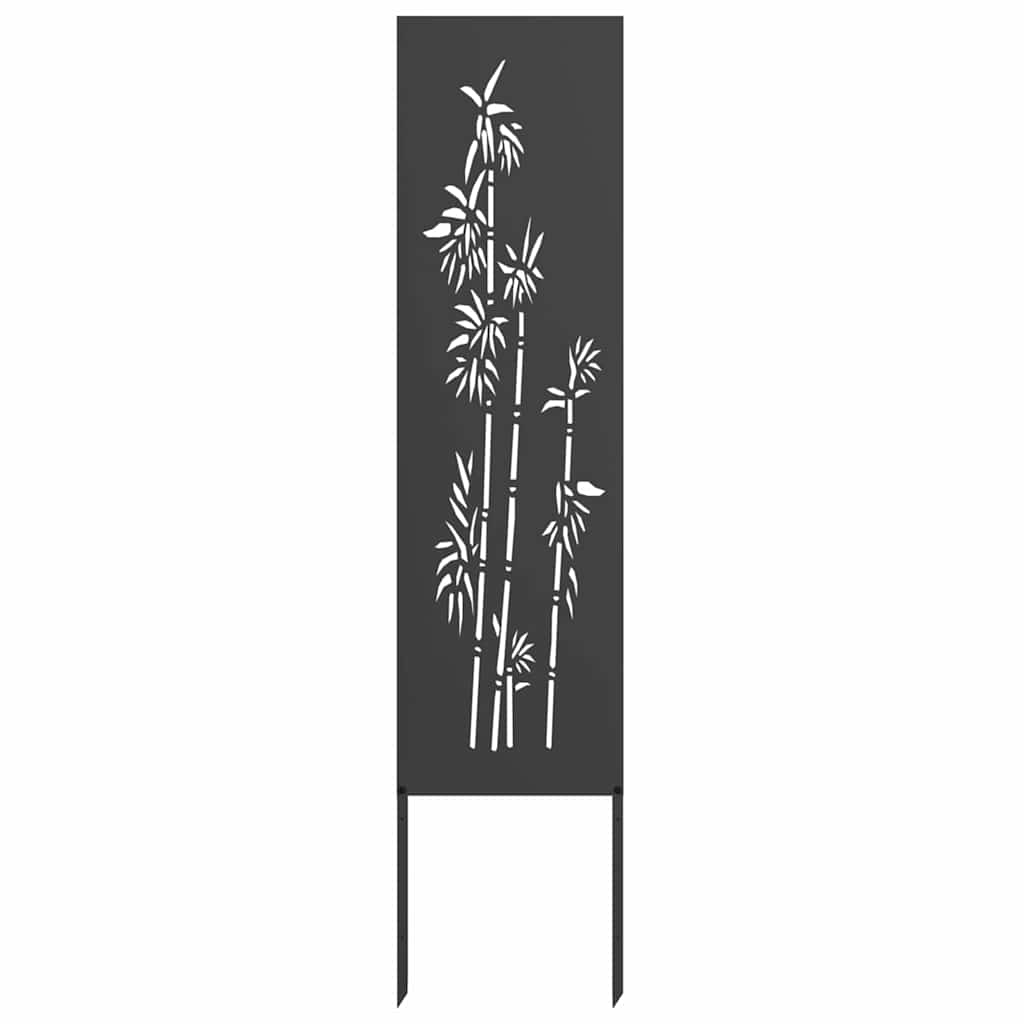 Tuin Privacy Screen Bloemen Zwart 32 x 140 cm Koudgewalst staal is nu te koop bij PeponiXL, paradijselijk wonen!