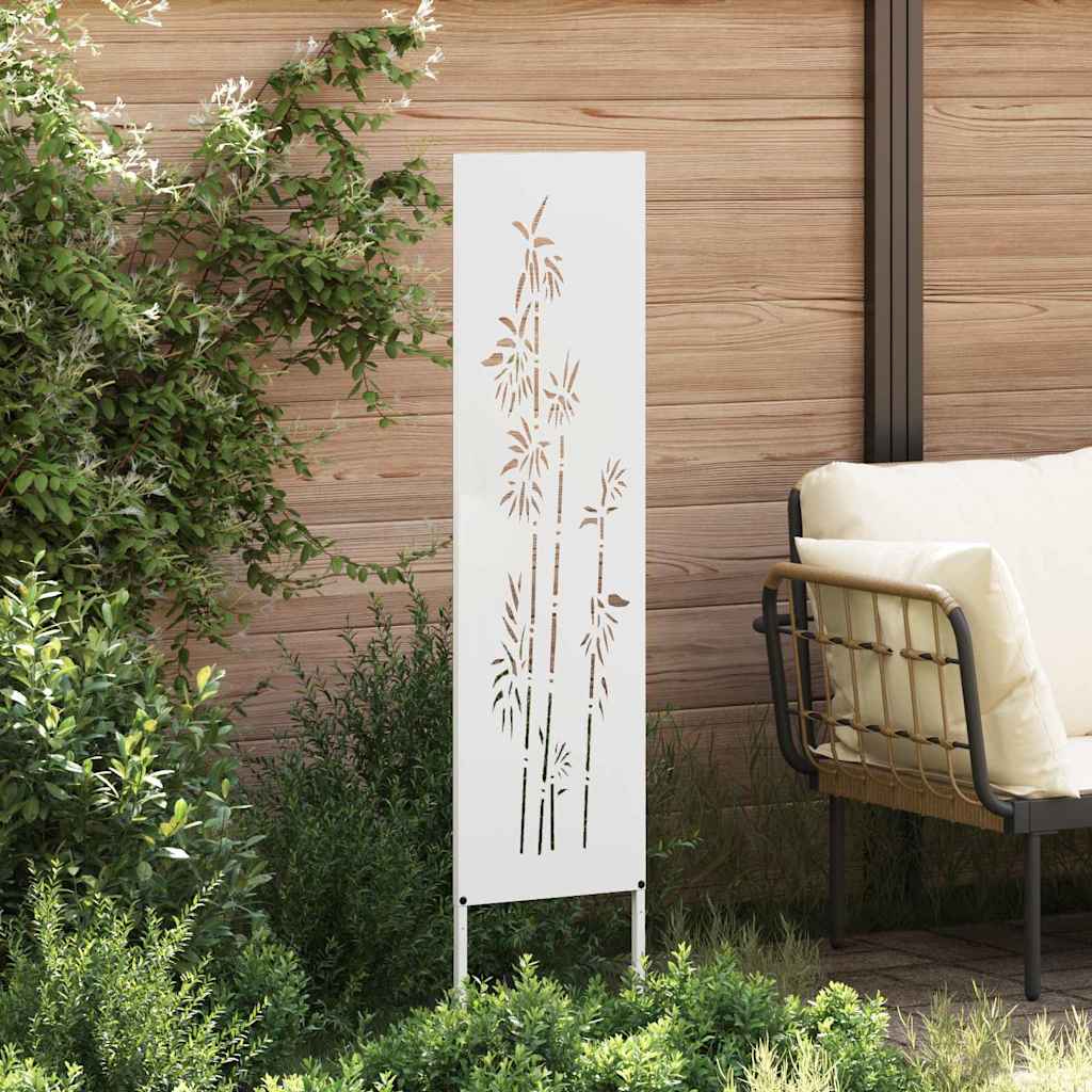 Tuin Privacy Screen Bloemen Wit 32 x 140 cm Koudgewalst staal is nu te koop bij PeponiXL, paradijselijk wonen!