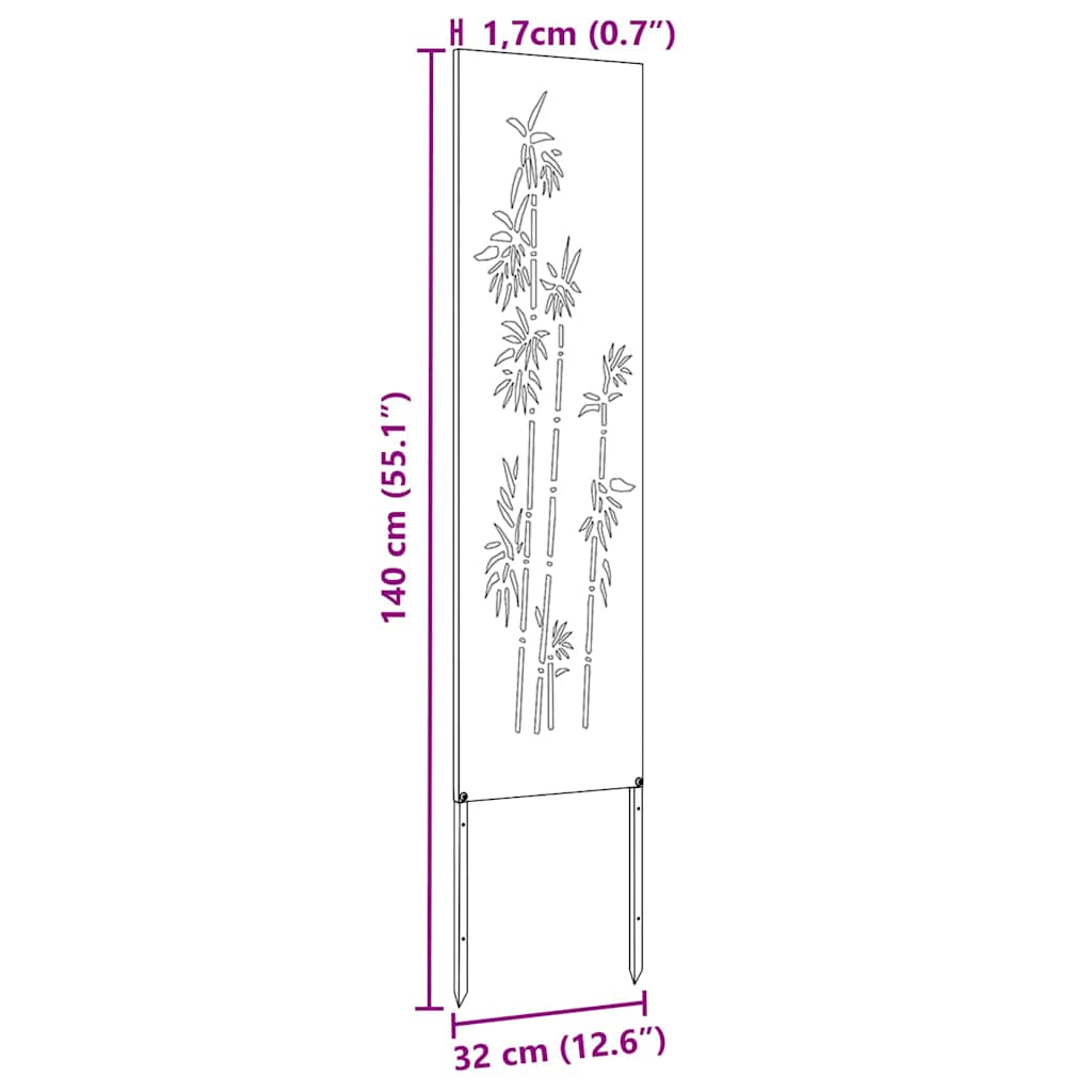 Tuin Privacy Screen Bloemen Wit 32 x 140 cm Koudgewalst staal is nu te koop bij PeponiXL, paradijselijk wonen!