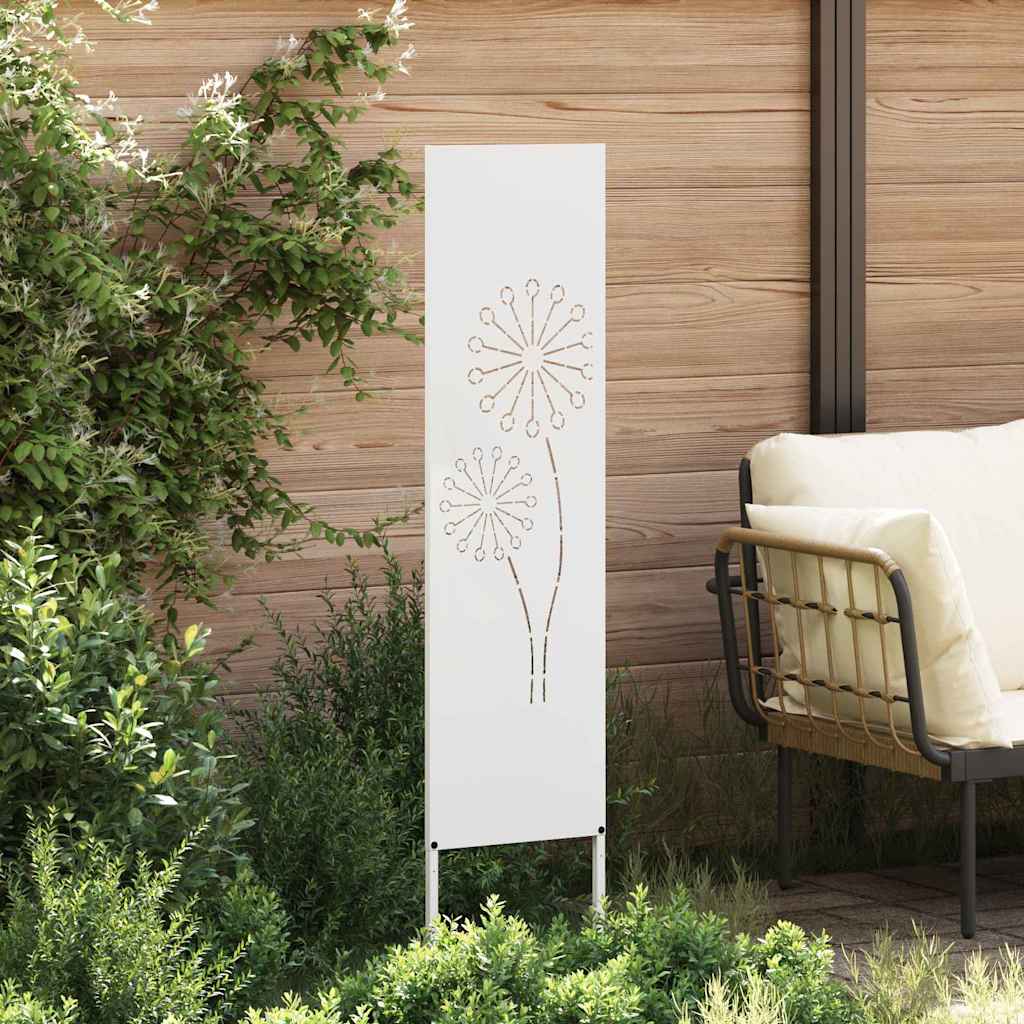 Tuin Privacy Screen Fretwerk Wit 32 x 140 cm Koudgewalst staal is nu te koop bij PeponiXL, paradijselijk wonen!