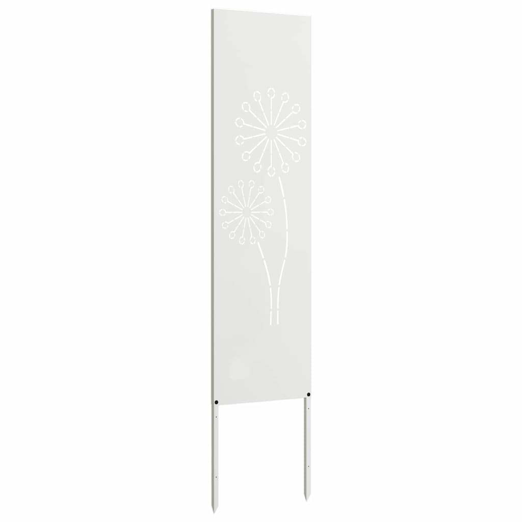 Tuin Privacy Screen Fretwerk Wit 32 x 140 cm Koudgewalst staal is nu te koop bij PeponiXL, paradijselijk wonen!