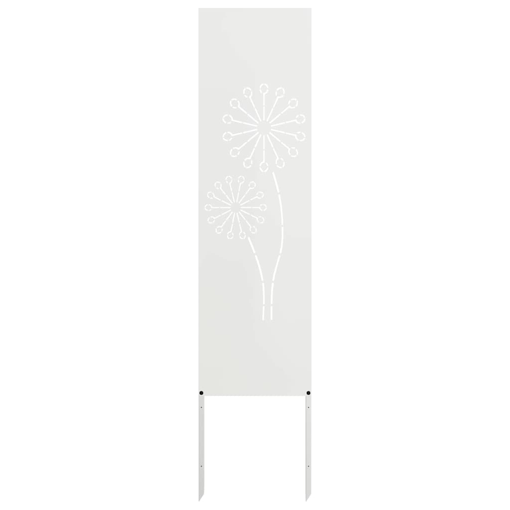Tuin Privacy Screen Fretwerk Wit 32 x 140 cm Koudgewalst staal is nu te koop bij PeponiXL, paradijselijk wonen!