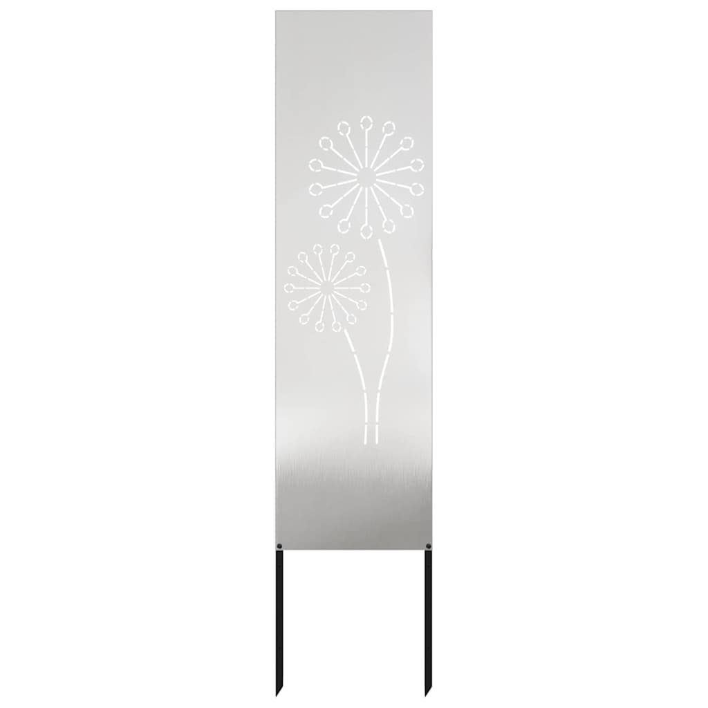 Tuin Privacy Screen Fretwerk Zilver 32 x 140 cm Roestvrij staal is nu te koop bij PeponiXL, paradijselijk wonen!