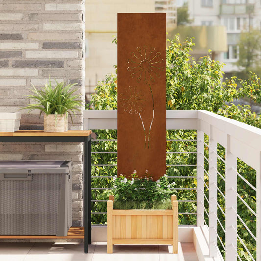 Tuin Privacy Screen Fretwerk Roestig 32 x 140 cm weervast staal is nu te koop bij PeponiXL, paradijselijk wonen!