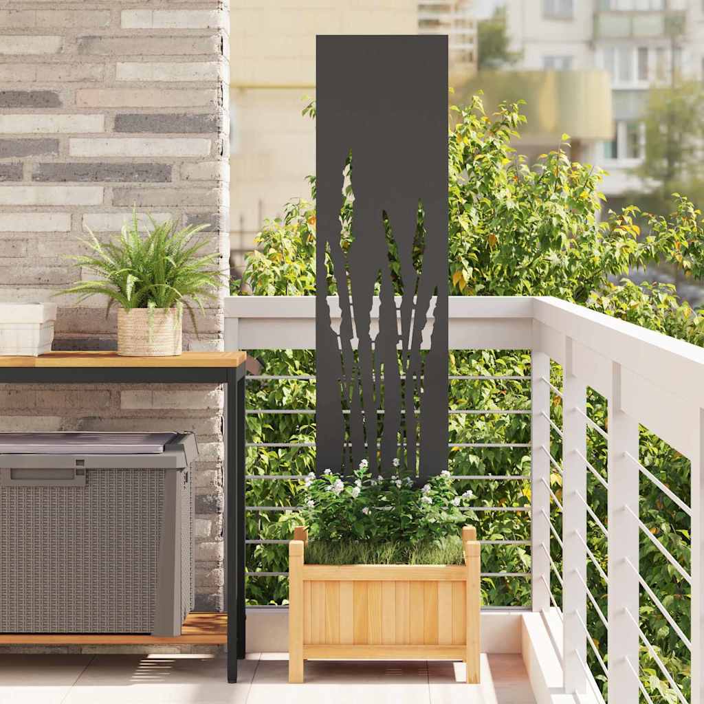 Tuin Privacy Screen Zwart 32 x 140 cm Koudgewalst staal is nu te koop bij PeponiXL, paradijselijk wonen!