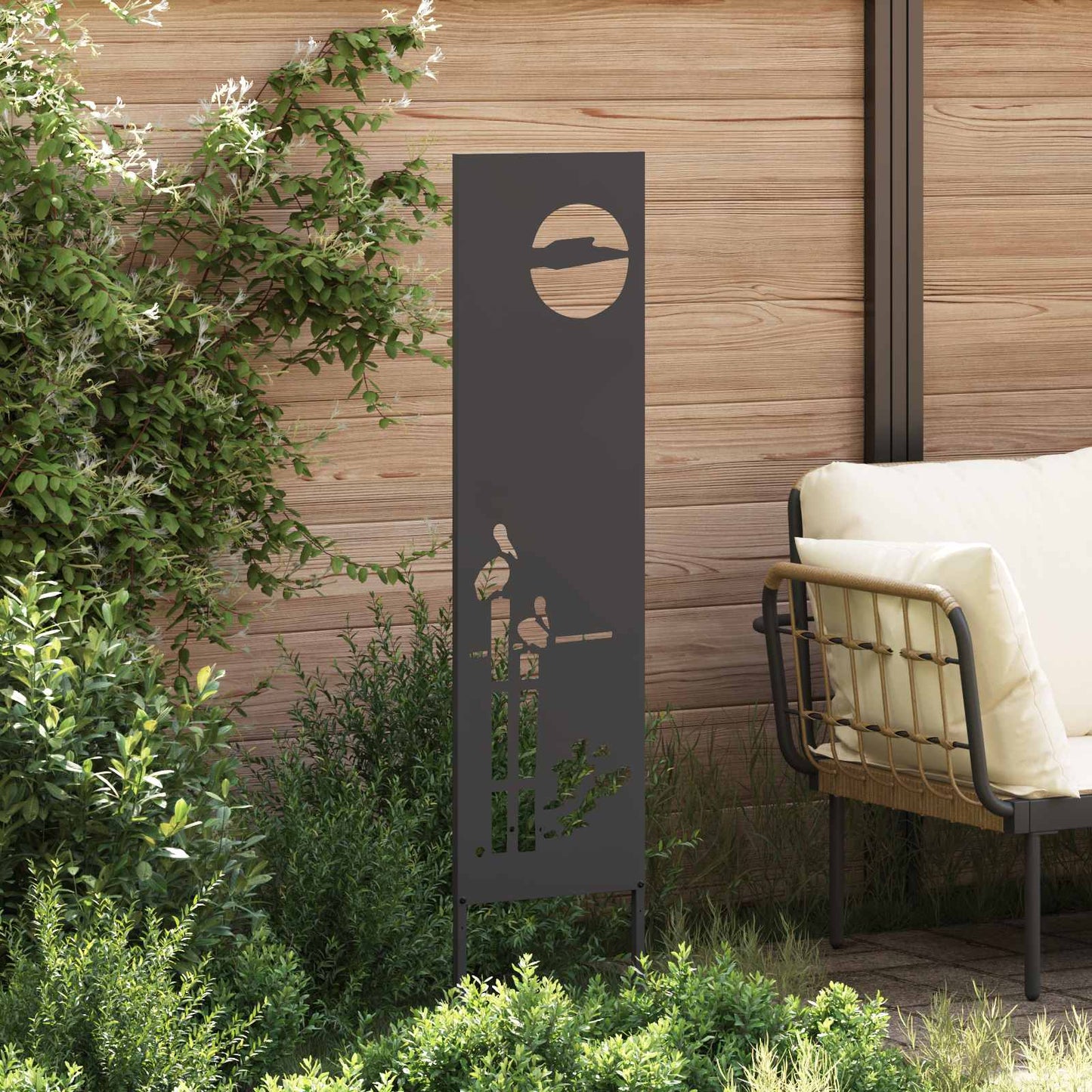 Tuin Privacy Screen Zwart 32 x 140 cm Koudgewalst staal is nu te koop bij PeponiXL, paradijselijk wonen!