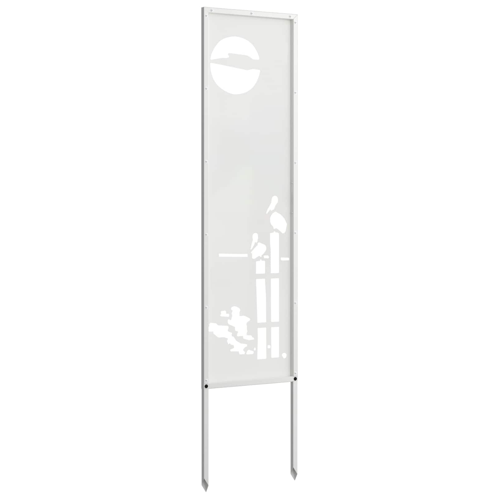 Tuin Privacy Screen Fretwerk Wit 32 x 140 cm Koudgewalst staal is nu te koop bij PeponiXL, paradijselijk wonen!