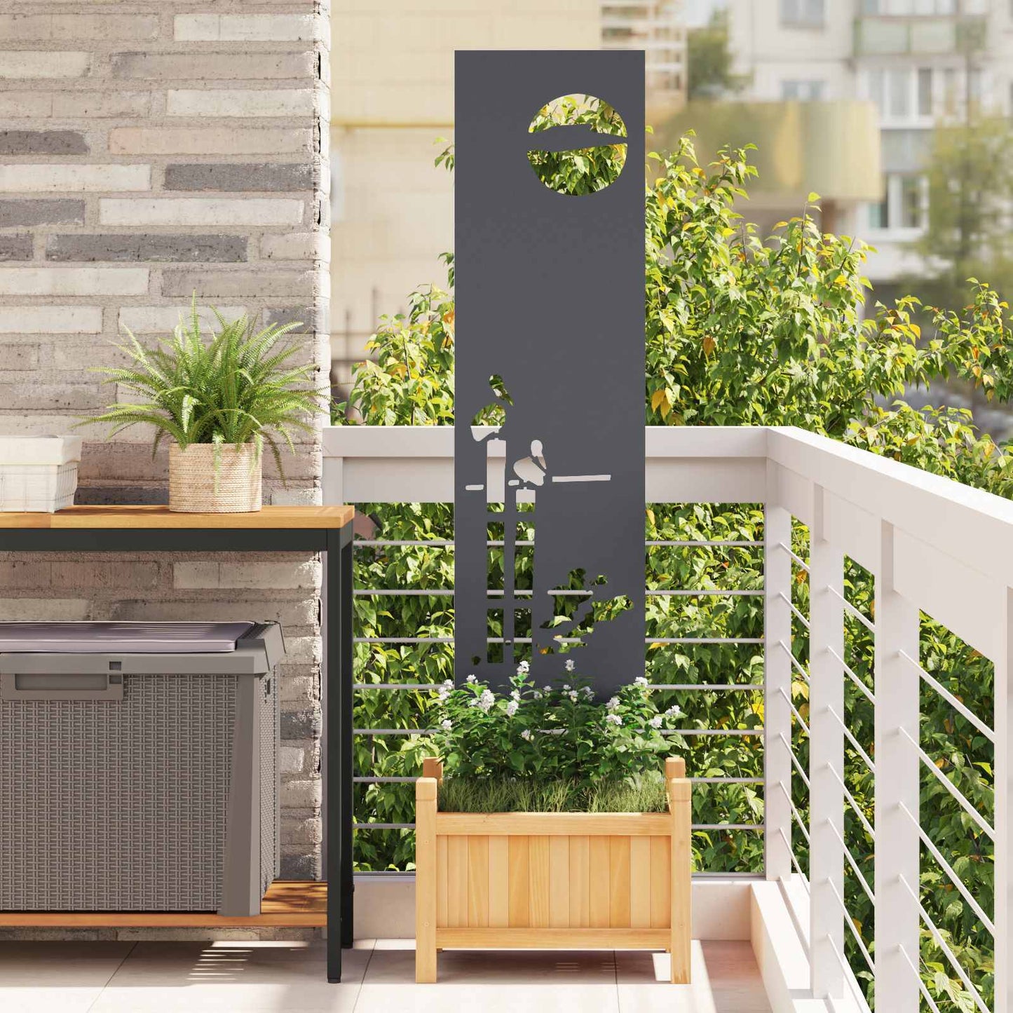 Tuin Privacy Screen Antraciet 32 x 140 cm Koudgewalst staal is nu te koop bij PeponiXL, paradijselijk wonen!