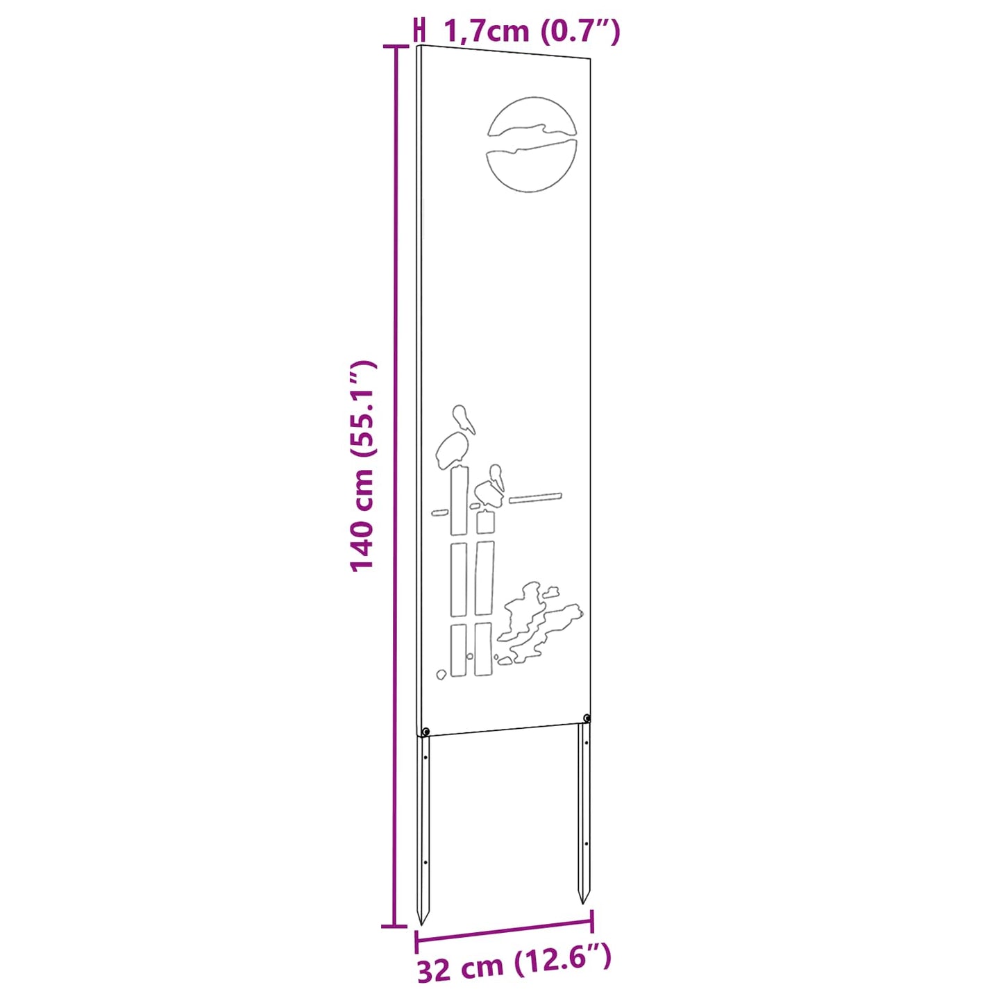 Tuin Privacy Screen Olijfgroen 32 x 140 cm Koudgewalst staal is nu te koop bij PeponiXL, paradijselijk wonen!