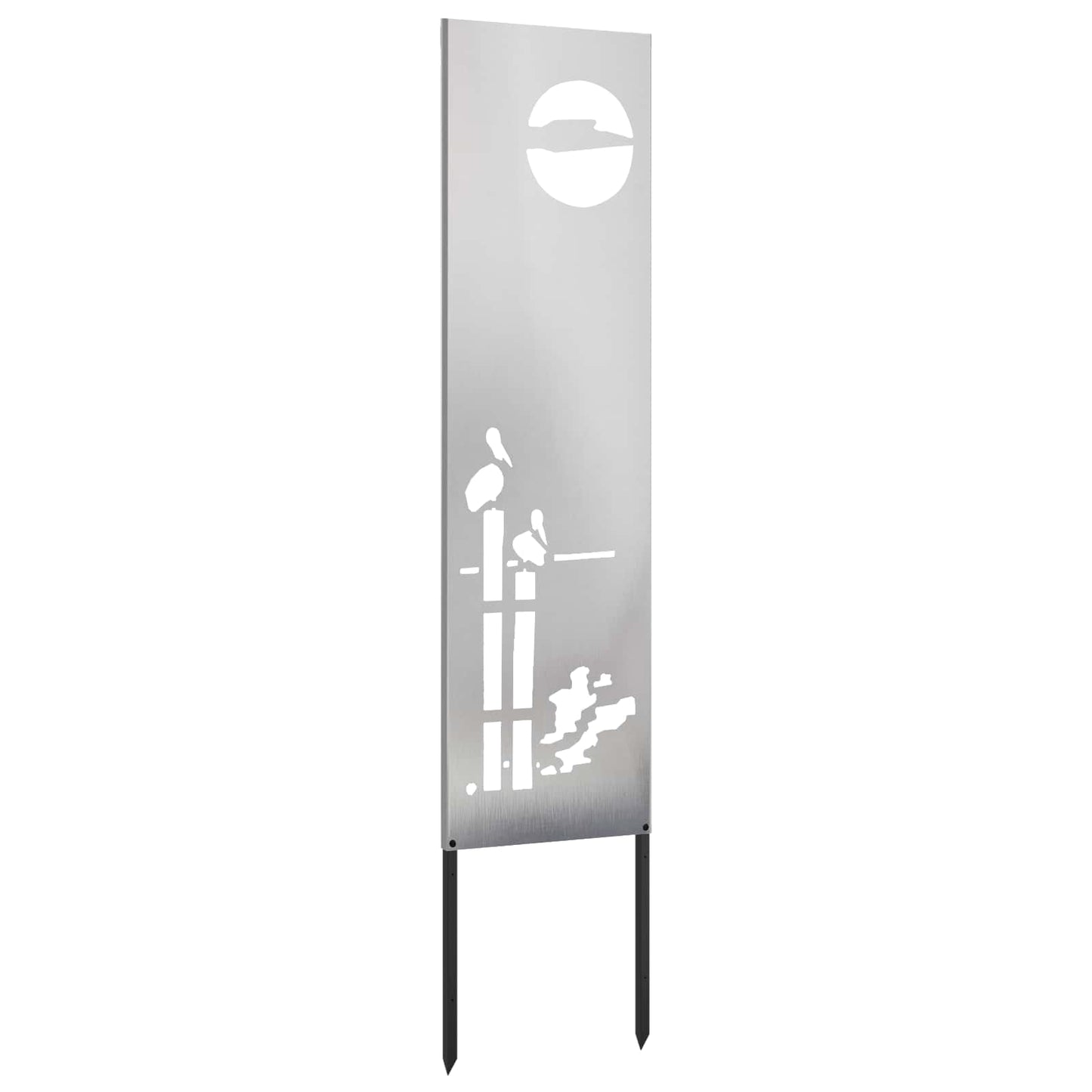Tuin Privacy Screen Fretwerk Zilver 32 x 140 cm Roestvrij staal is nu te koop bij PeponiXL, paradijselijk wonen!