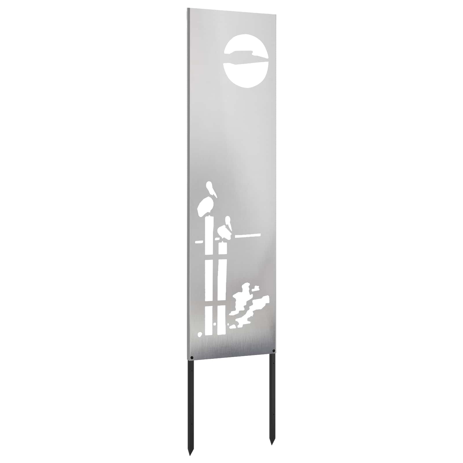 Tuin Privacy Screen Fretwerk Zilver 32 x 140 cm Roestvrij staal is nu te koop bij PeponiXL, paradijselijk wonen!