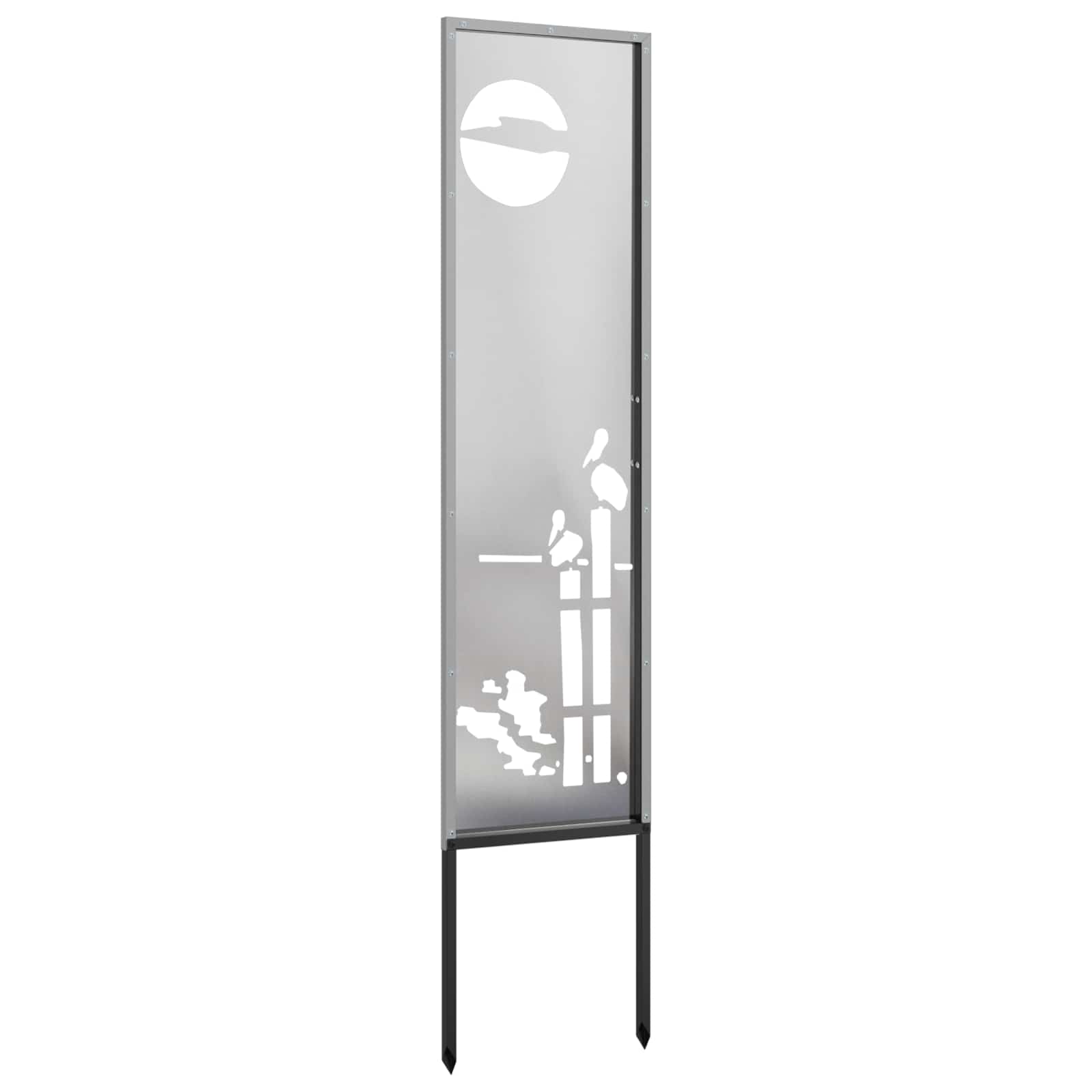 Tuin Privacy Screen Fretwerk Zilver 32 x 140 cm Roestvrij staal is nu te koop bij PeponiXL, paradijselijk wonen!