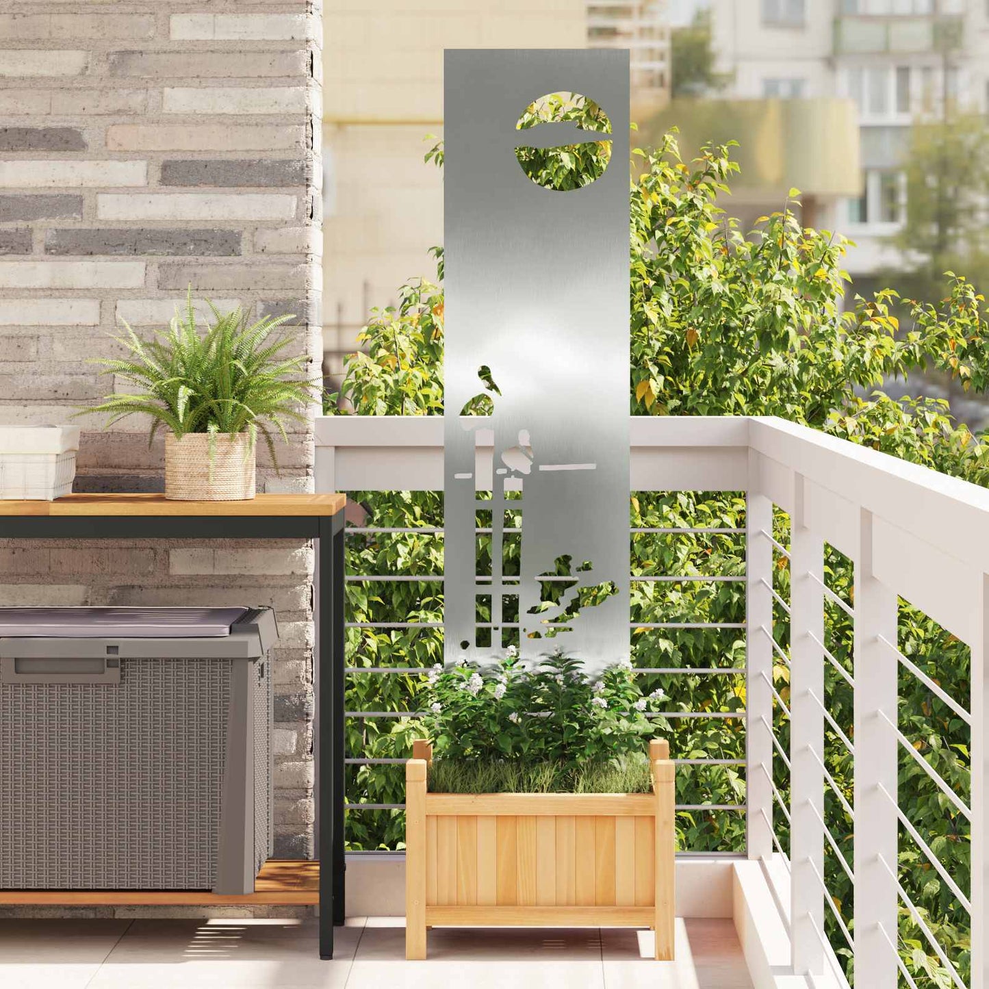 Tuin Privacy Screen Zilver 32 x 140 cm Gegalvaniseerd staal is nu te koop bij PeponiXL, paradijselijk wonen!