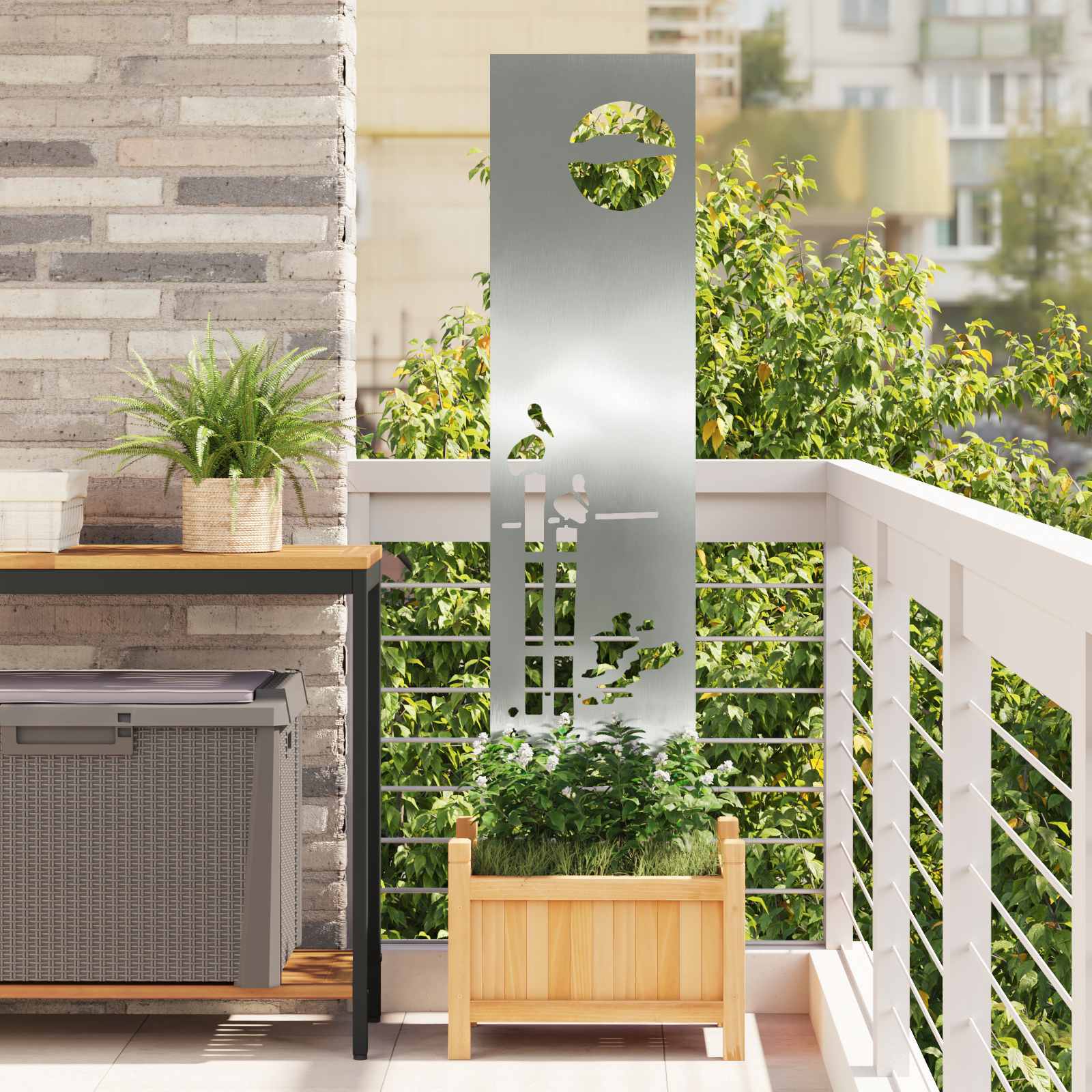Tuin Privacy Screen Zilver 32 x 140 cm Gegalvaniseerd staal is nu te koop bij PeponiXL, paradijselijk wonen!