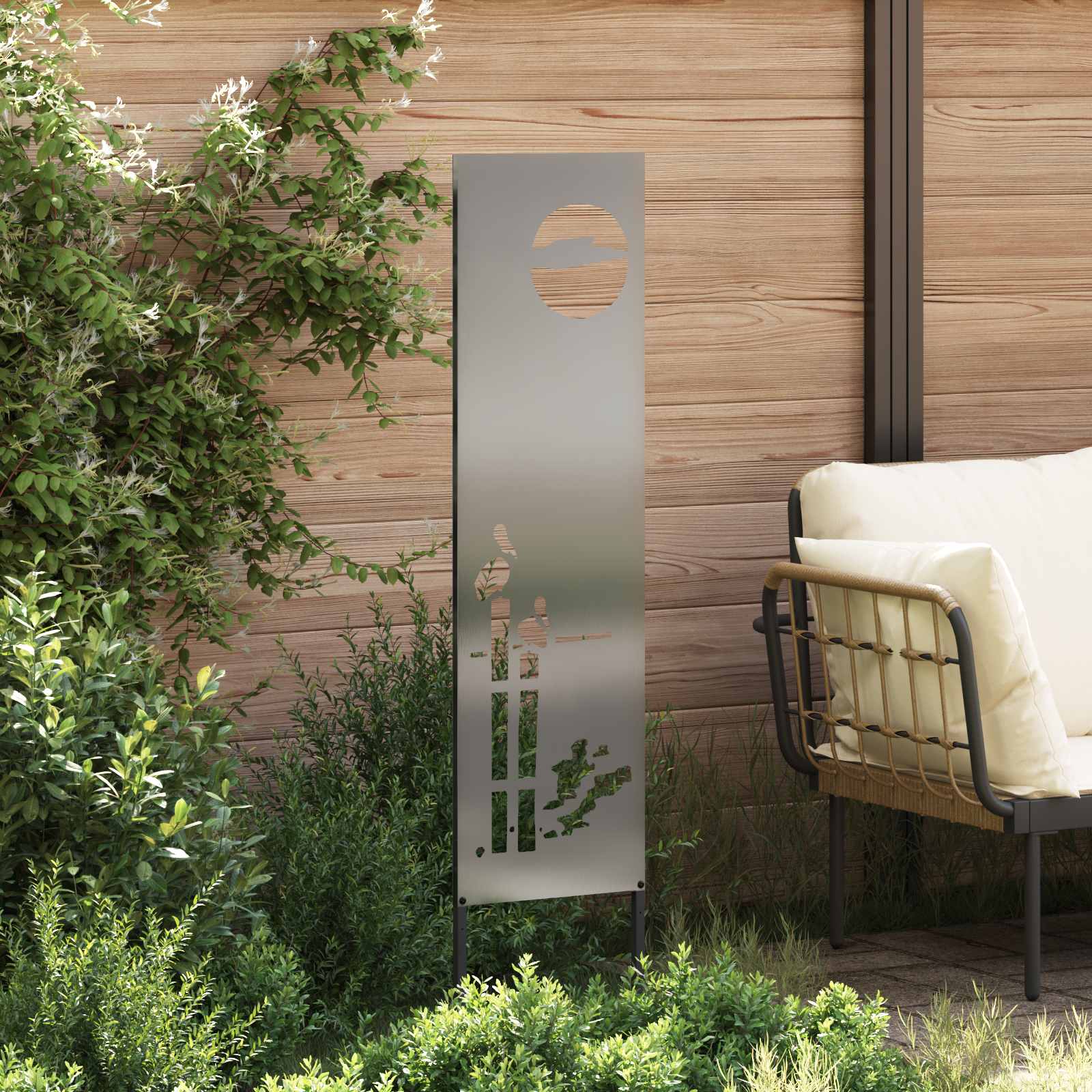Tuin Privacy Screen Zilver 32 x 140 cm Gegalvaniseerd staal is nu te koop bij PeponiXL, paradijselijk wonen!