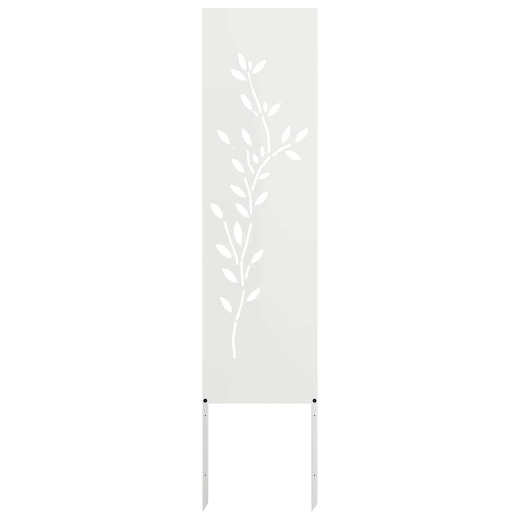 Tuin Privacy Screen Bloemen Wit 32 x 140 cm Koudgewalst staal is nu te koop bij PeponiXL, paradijselijk wonen!