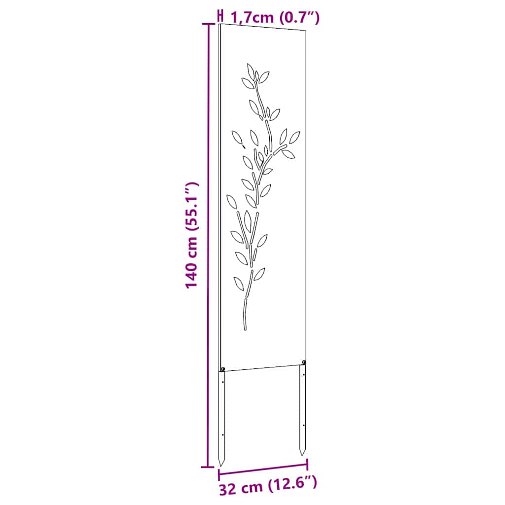 Tuin Privacy Screen Bloemen Wit 32 x 140 cm Koudgewalst staal is nu te koop bij PeponiXL, paradijselijk wonen!