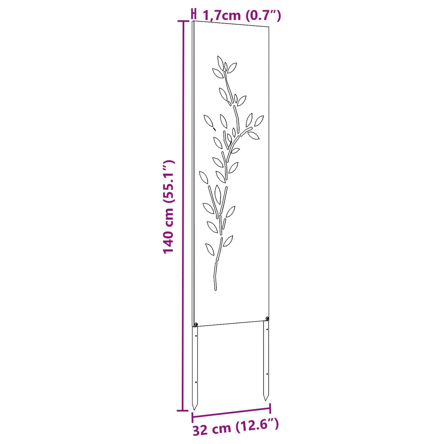 Tuin Privacy Screen Antraciet 32 x 140 cm Koudgewalst staal is nu te koop bij PeponiXL, paradijselijk wonen!