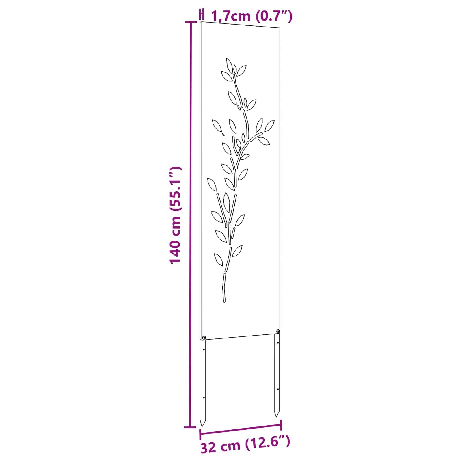 Tuin Privacy Screen Antraciet 32 x 140 cm Koudgewalst staal is nu te koop bij PeponiXL, paradijselijk wonen!