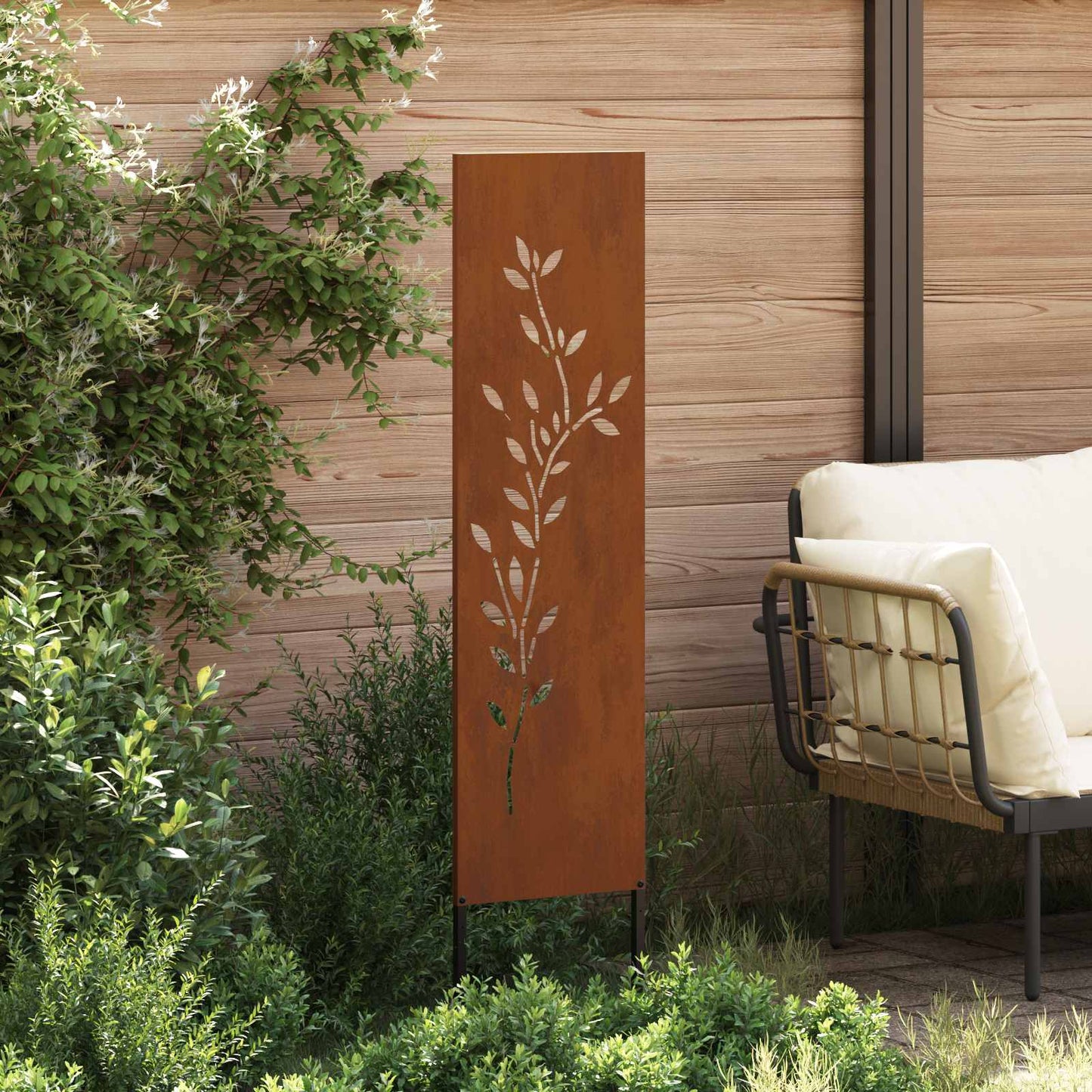 Tuin Privacy Screen Bloemen Roestig 32 x 140 cm Cortenstaal is nu te koop bij PeponiXL, paradijselijk wonen!