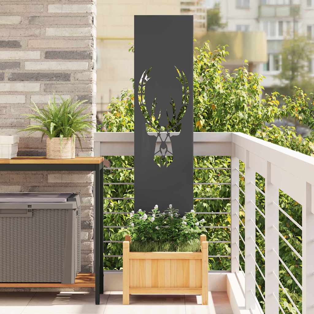 Tuin Privacy Screen Zwart 32 x 140 cm Koudgewalst staal is nu te koop bij PeponiXL, paradijselijk wonen!