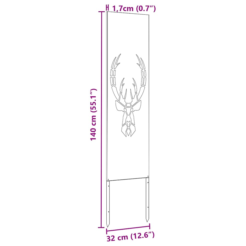Tuin Privacy Screen Zwart 32 x 140 cm Koudgewalst staal is nu te koop bij PeponiXL, paradijselijk wonen!
