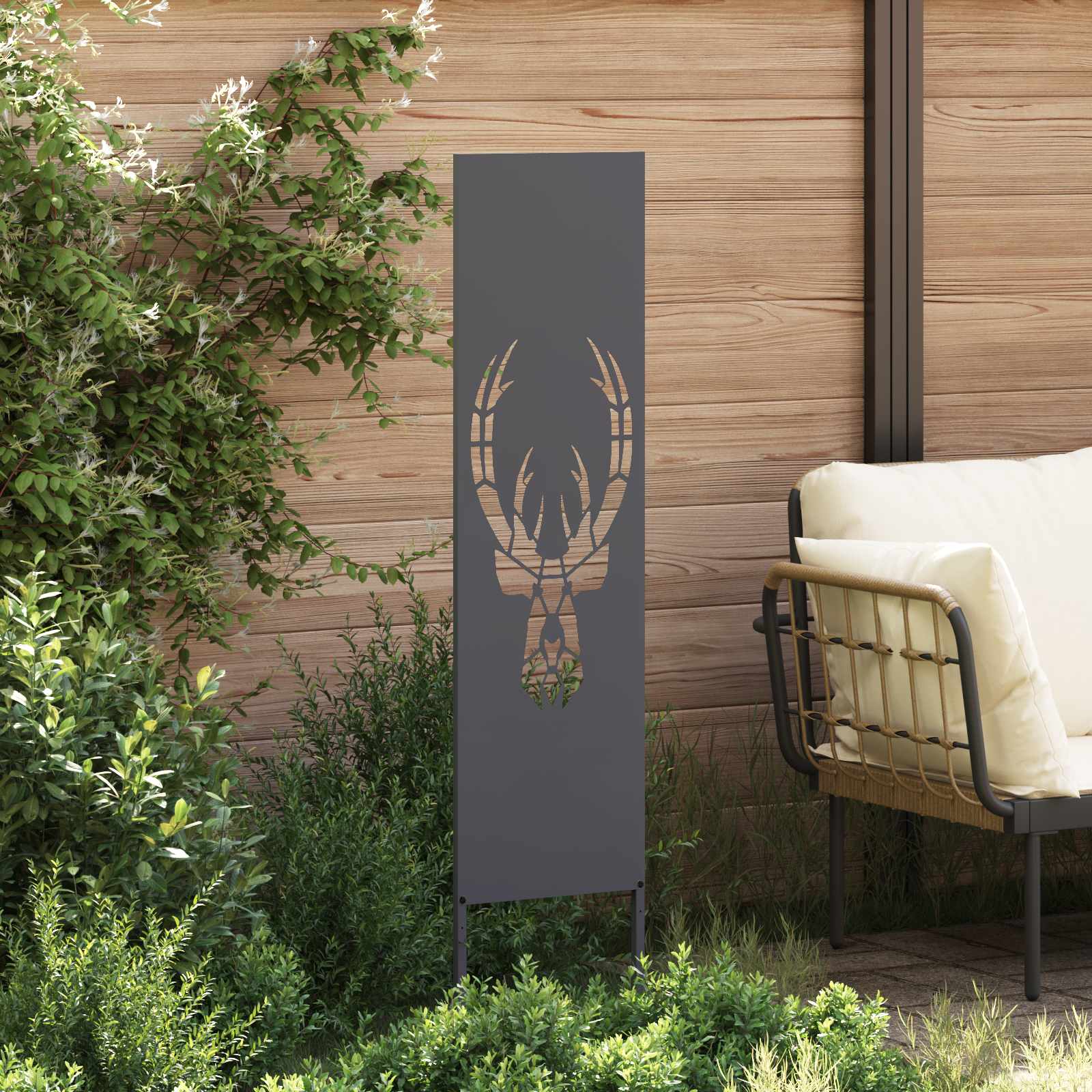 Tuin Privacy Screen Antraciet 32 x 140 cm Koudgewalst staal is nu te koop bij PeponiXL, paradijselijk wonen!