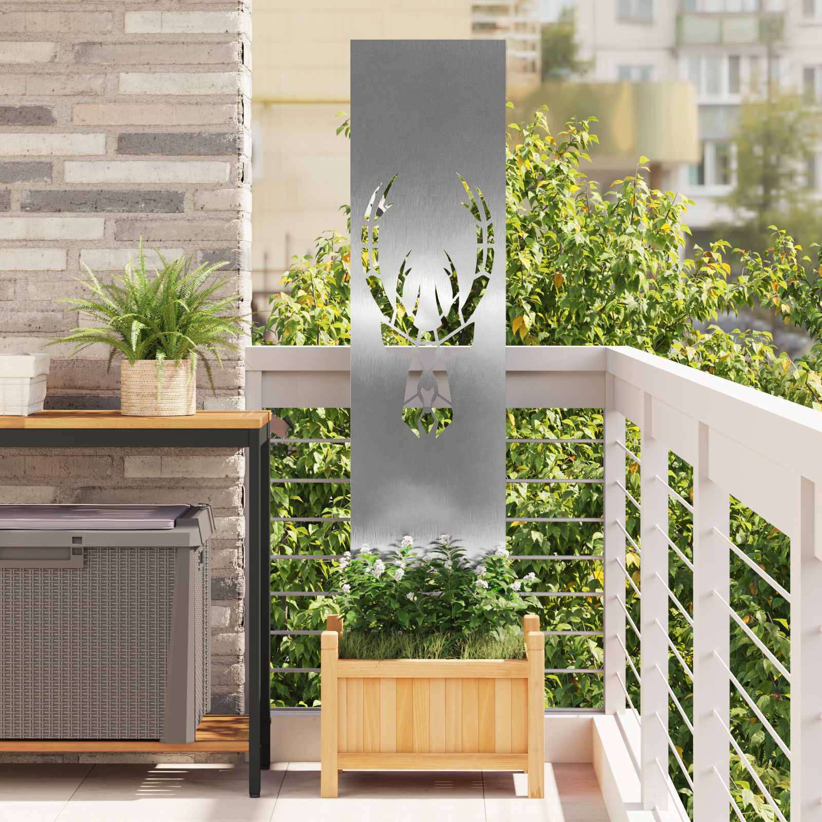 Tuin Privacy Screen Zilver 32 x 140 cm Roestvrij staal is nu te koop bij PeponiXL, paradijselijk wonen!