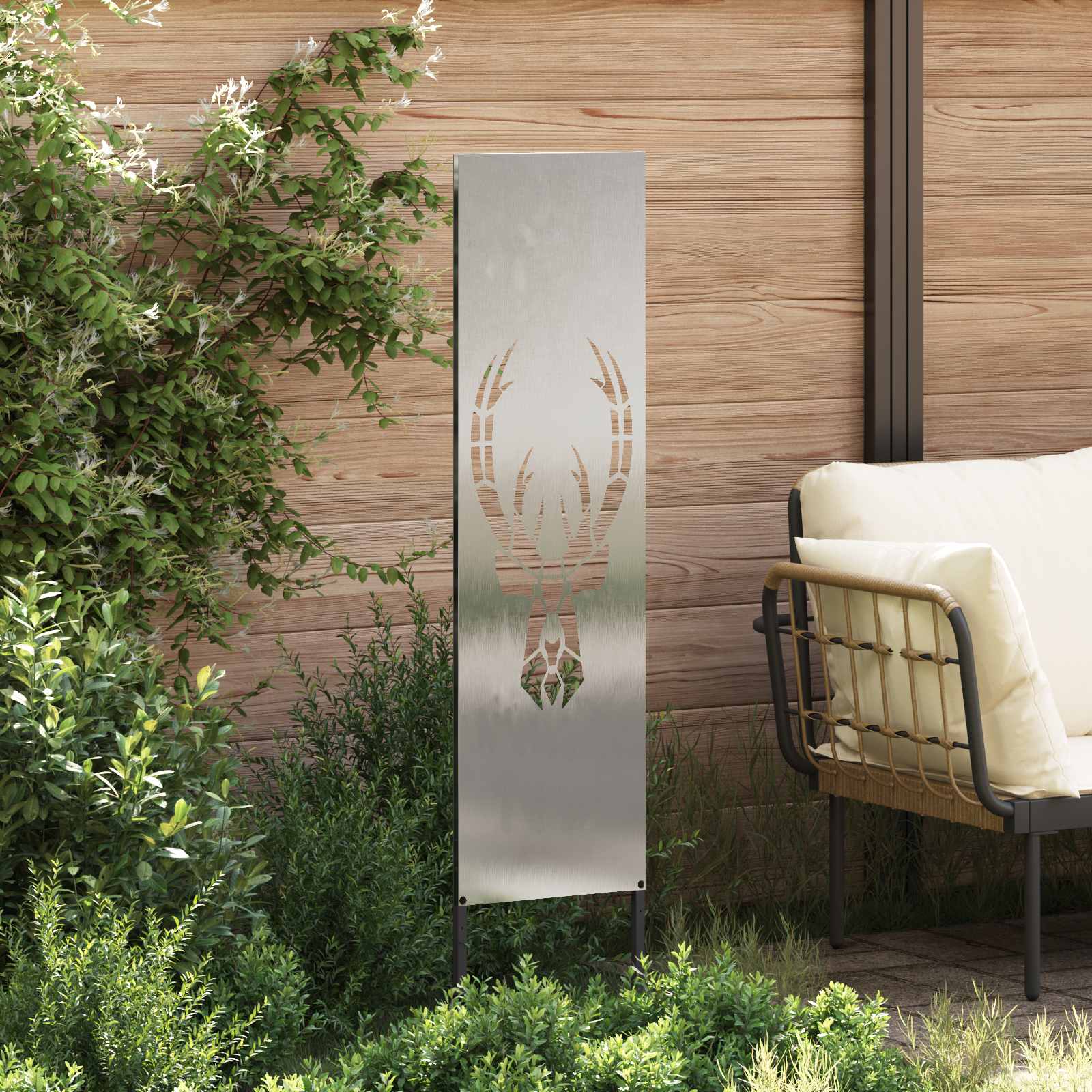 Tuin Privacy Screen Zilver 32 x 140 cm Roestvrij staal is nu te koop bij PeponiXL, paradijselijk wonen!