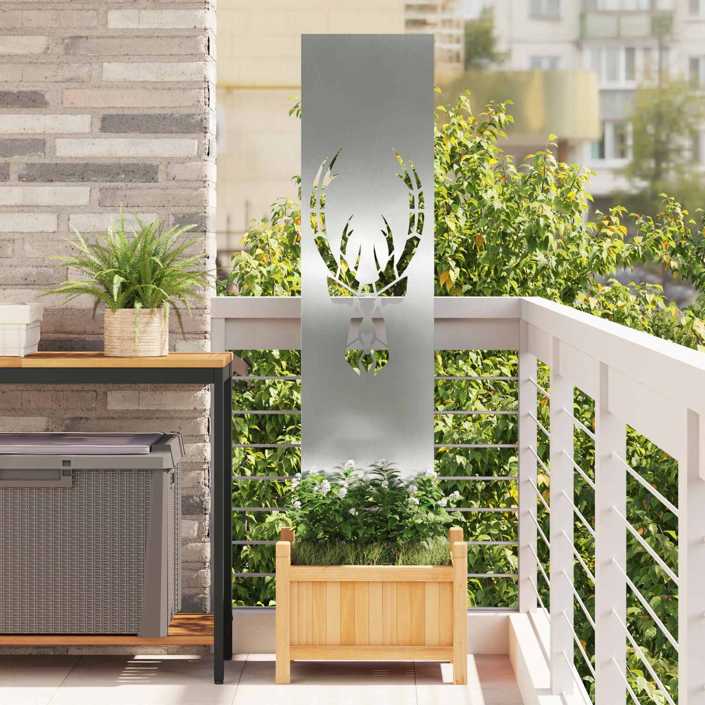 Tuin Privacy Screen Zilver 32 x 140 cm Gegalvaniseerd staal is nu te koop bij PeponiXL, paradijselijk wonen!