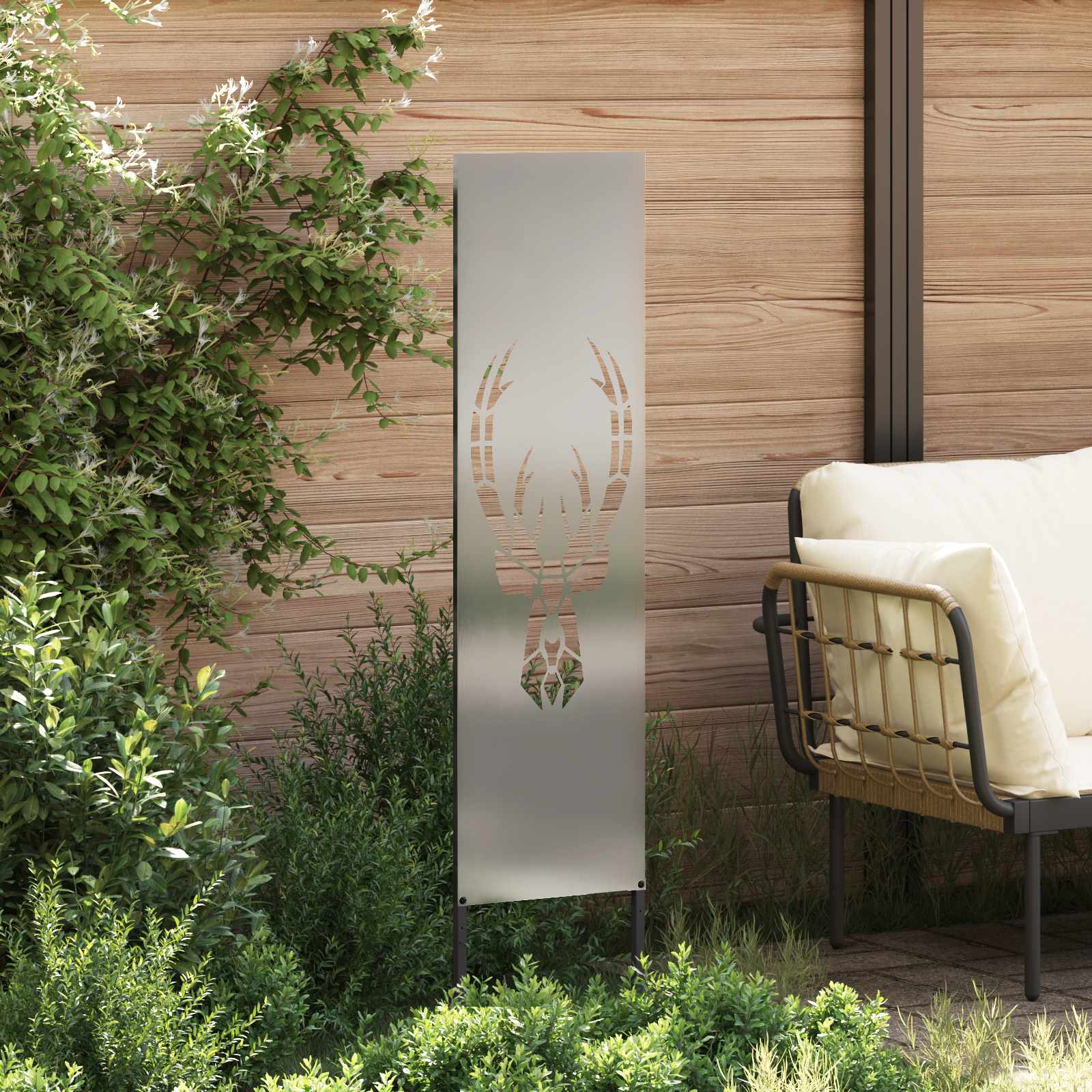 Tuin Privacy Screen Zilver 32 x 140 cm Gegalvaniseerd staal is nu te koop bij PeponiXL, paradijselijk wonen!
