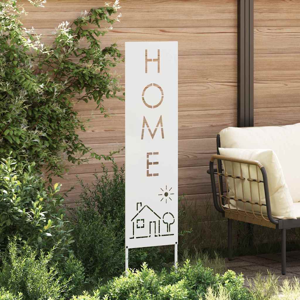 Tuin Privacy Screen Fretwerk Wit 32 x 140 cm Koudgewalst staal is nu te koop bij PeponiXL, paradijselijk wonen!
