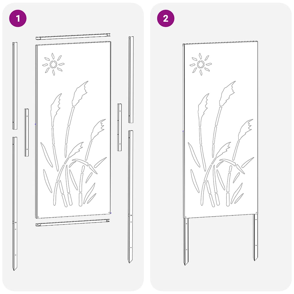 Tuin Privacy Screen Fretwerk Wit 50 x 140 cm Koudgewalst staal is nu te koop bij PeponiXL, paradijselijk wonen!