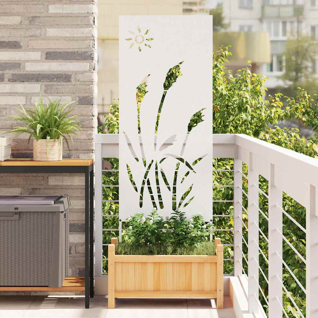 Tuin Privacy Screen Fretwerk Wit 50 x 140 cm Koudgewalst staal is nu te koop bij PeponiXL, paradijselijk wonen!