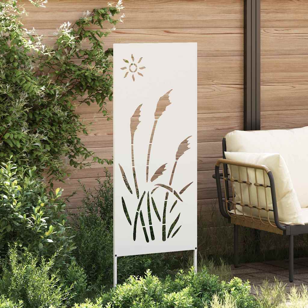 Tuin Privacy Screen Fretwerk Wit 50 x 140 cm Koudgewalst staal is nu te koop bij PeponiXL, paradijselijk wonen!