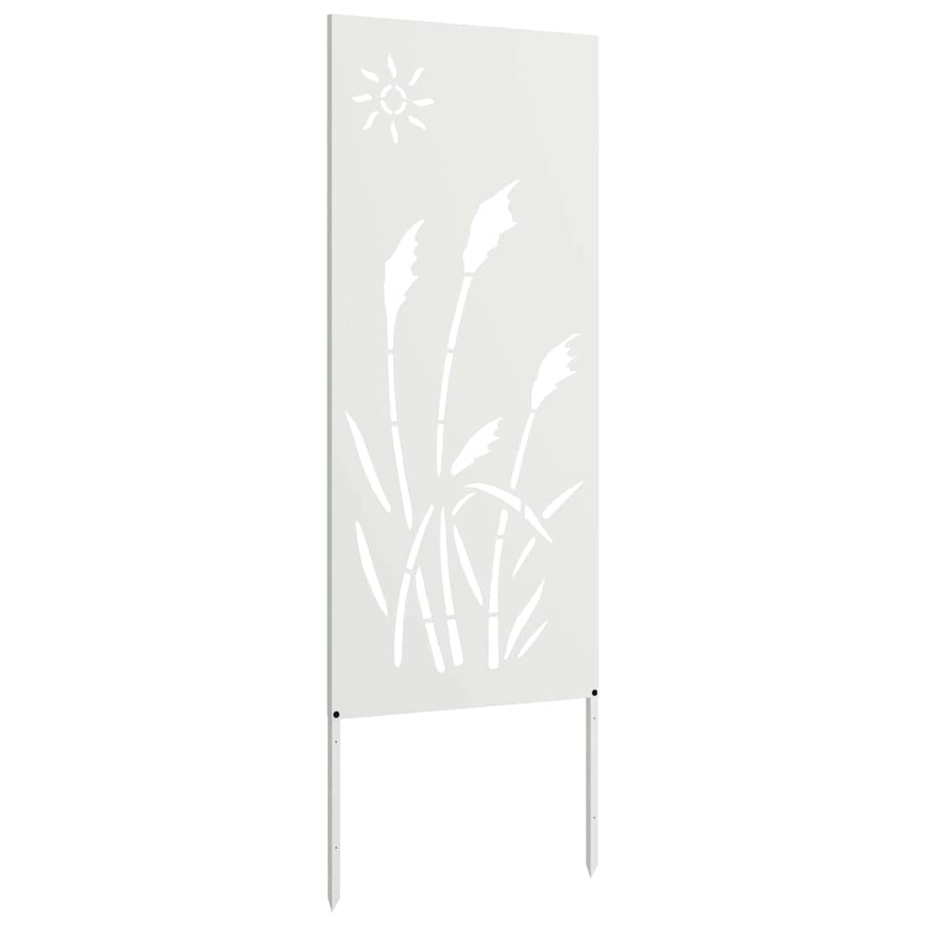 Tuin Privacy Screen Fretwerk Wit 50 x 140 cm Koudgewalst staal is nu te koop bij PeponiXL, paradijselijk wonen!