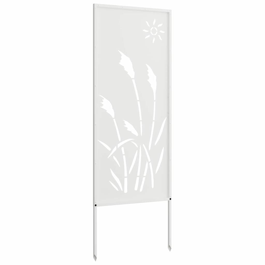 Tuin Privacy Screen Fretwerk Wit 50 x 140 cm Koudgewalst staal is nu te koop bij PeponiXL, paradijselijk wonen!