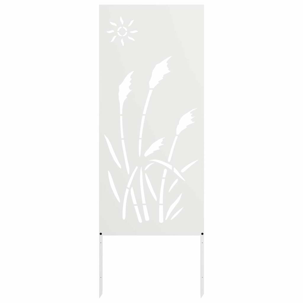 Tuin Privacy Screen Fretwerk Wit 50 x 140 cm Koudgewalst staal is nu te koop bij PeponiXL, paradijselijk wonen!