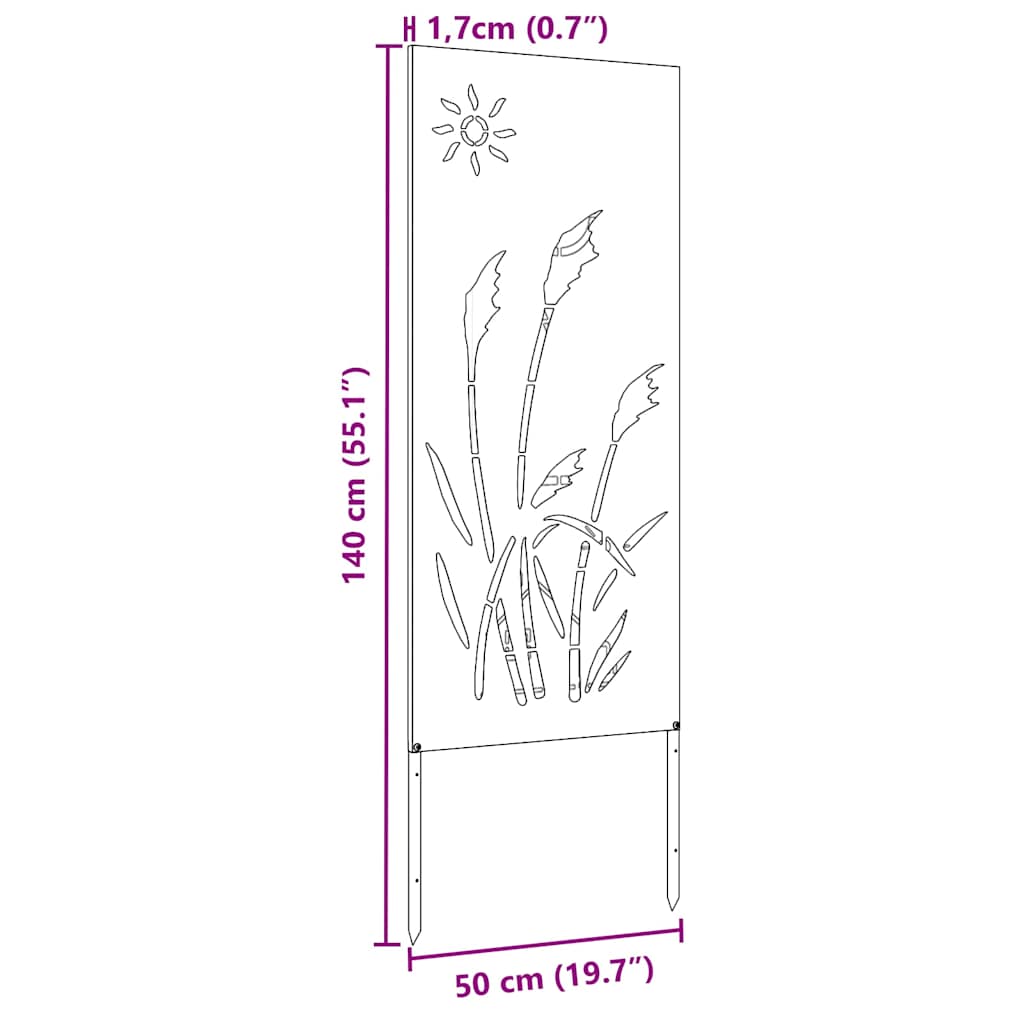 Tuin Privacy Screen Fretwerk Wit 50 x 140 cm Koudgewalst staal is nu te koop bij PeponiXL, paradijselijk wonen!