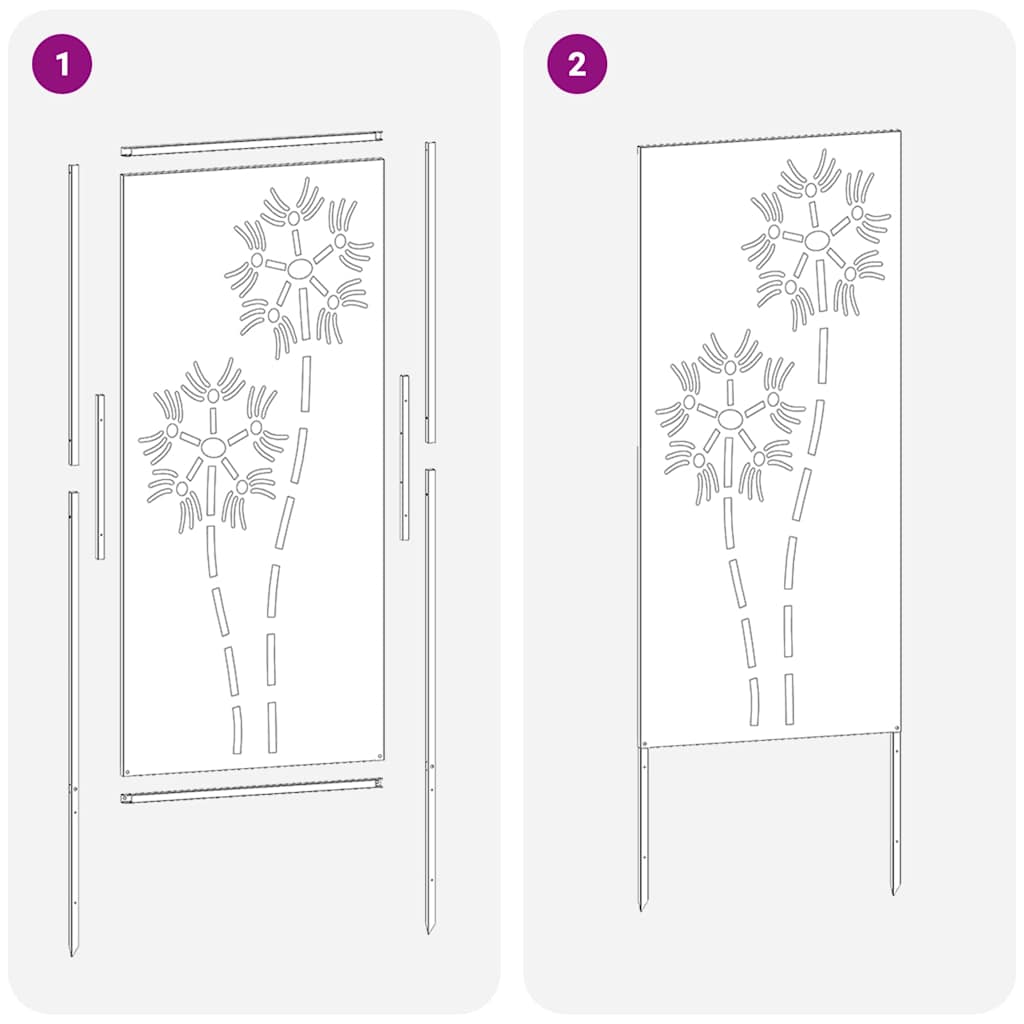 Tuin Privacy Screen Fretwerk Wit 50 x 140 cm Koudgewalst staal is nu te koop bij PeponiXL, paradijselijk wonen!