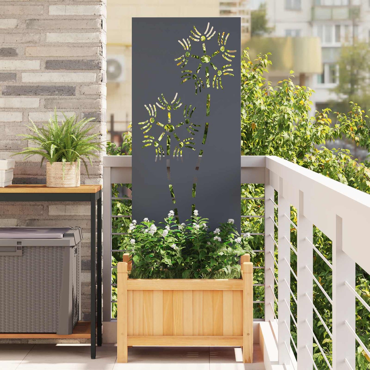 Tuin Privacy Screen Antraciet 50 x 140 cm Koudgewalst staal is nu te koop bij PeponiXL, paradijselijk wonen!