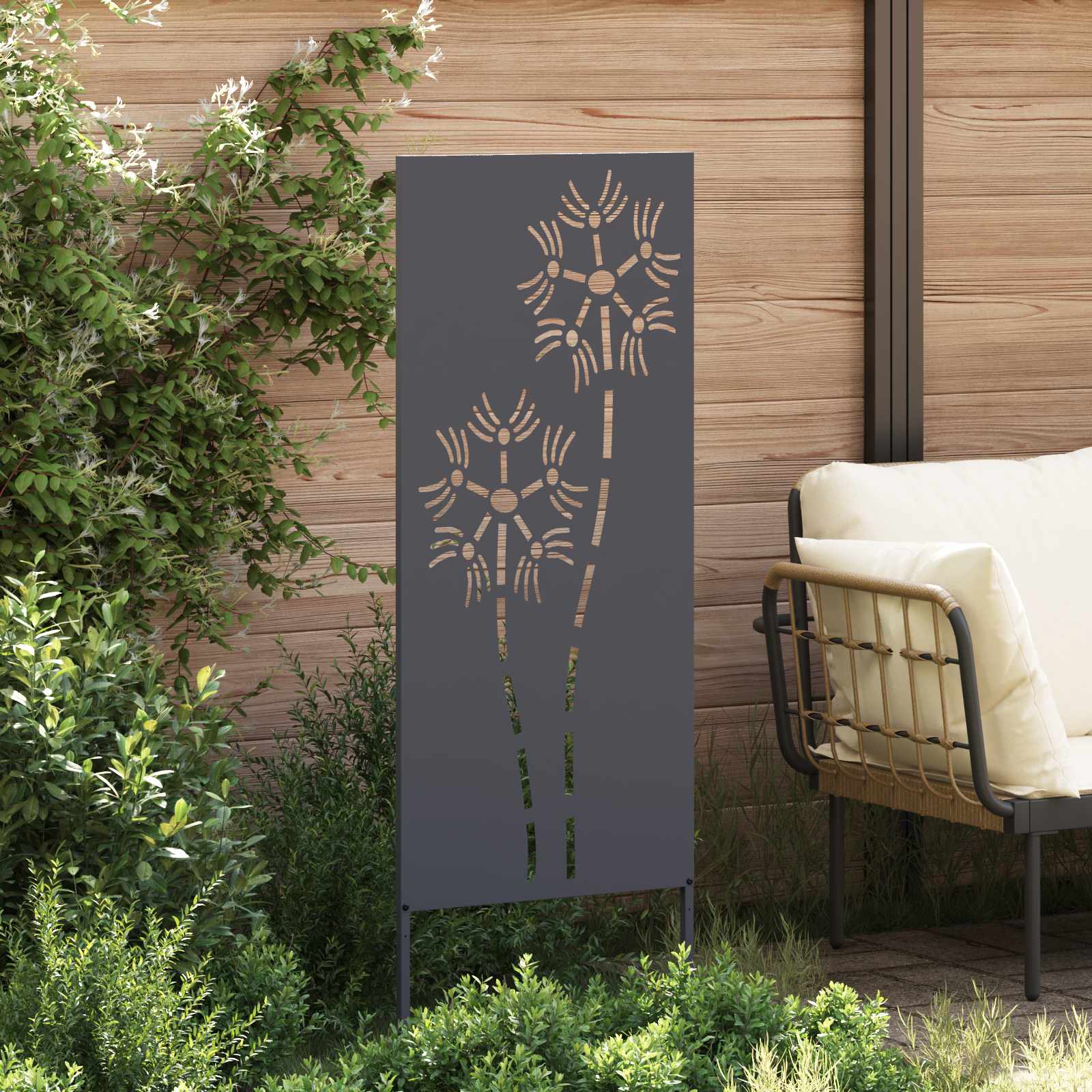 Tuin Privacy Screen Antraciet 50 x 140 cm Koudgewalst staal is nu te koop bij PeponiXL, paradijselijk wonen!