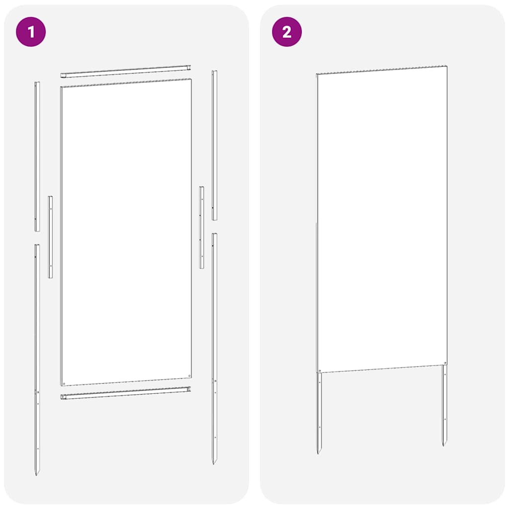Tuin Privacy Screen Zwart 50 x 140 cm Koudgewalst staal is nu te koop bij PeponiXL, paradijselijk wonen!