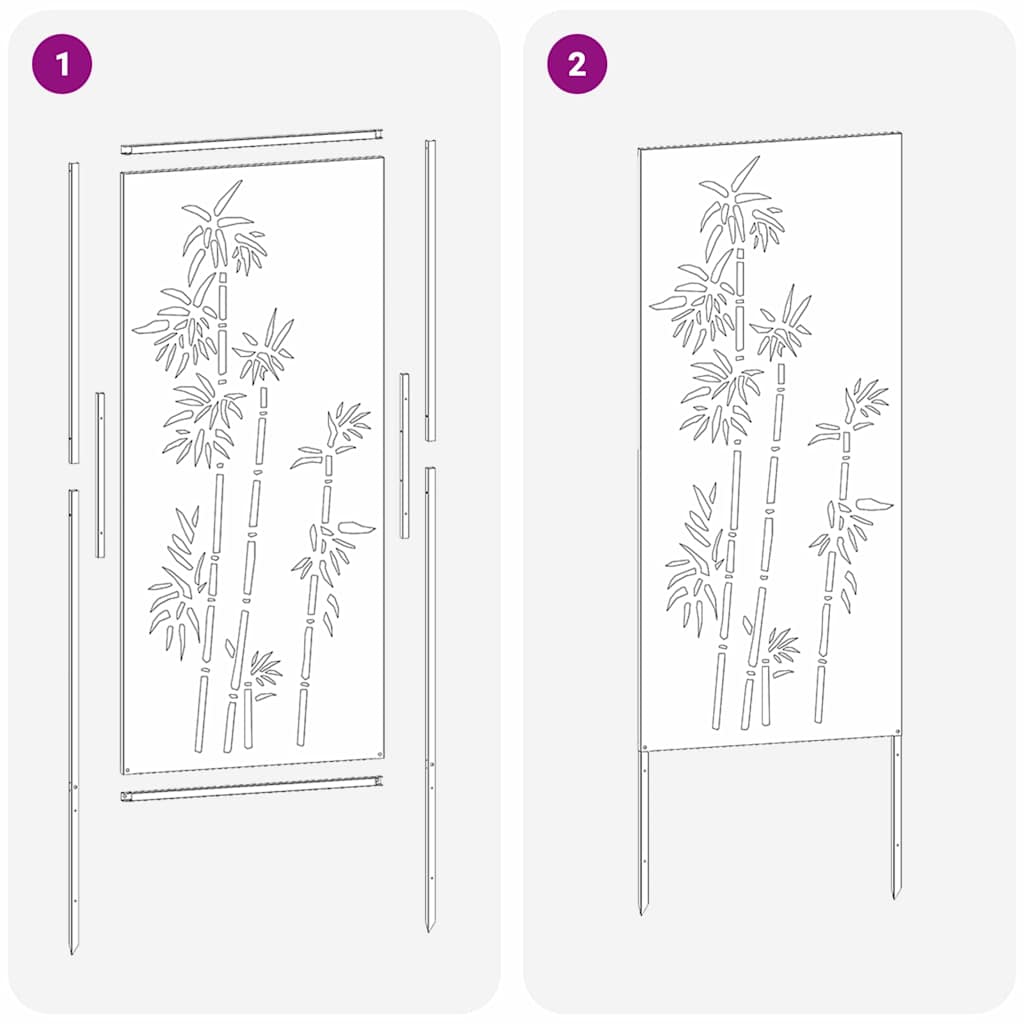 Tuin Privacy Screen Bloemen Wit 50 x 140 cm Koudgewalst staal is nu te koop bij PeponiXL, paradijselijk wonen!