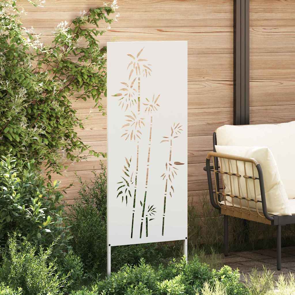 Tuin Privacy Screen Bloemen Wit 50 x 140 cm Koudgewalst staal is nu te koop bij PeponiXL, paradijselijk wonen!