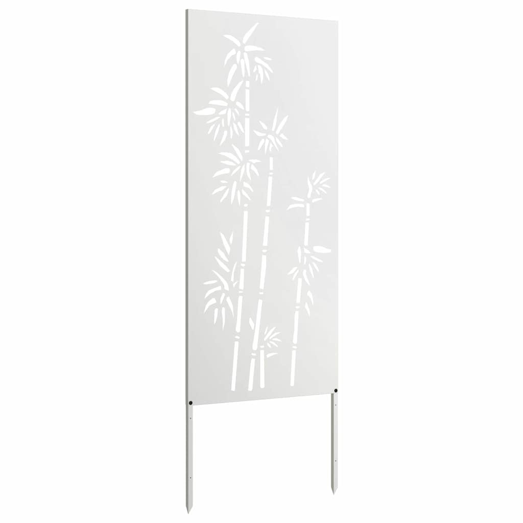 Tuin Privacy Screen Bloemen Wit 50 x 140 cm Koudgewalst staal is nu te koop bij PeponiXL, paradijselijk wonen!