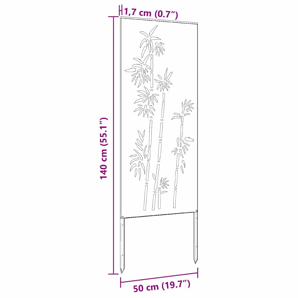 Tuin Privacy Screen Bloemen Wit 50 x 140 cm Koudgewalst staal is nu te koop bij PeponiXL, paradijselijk wonen!