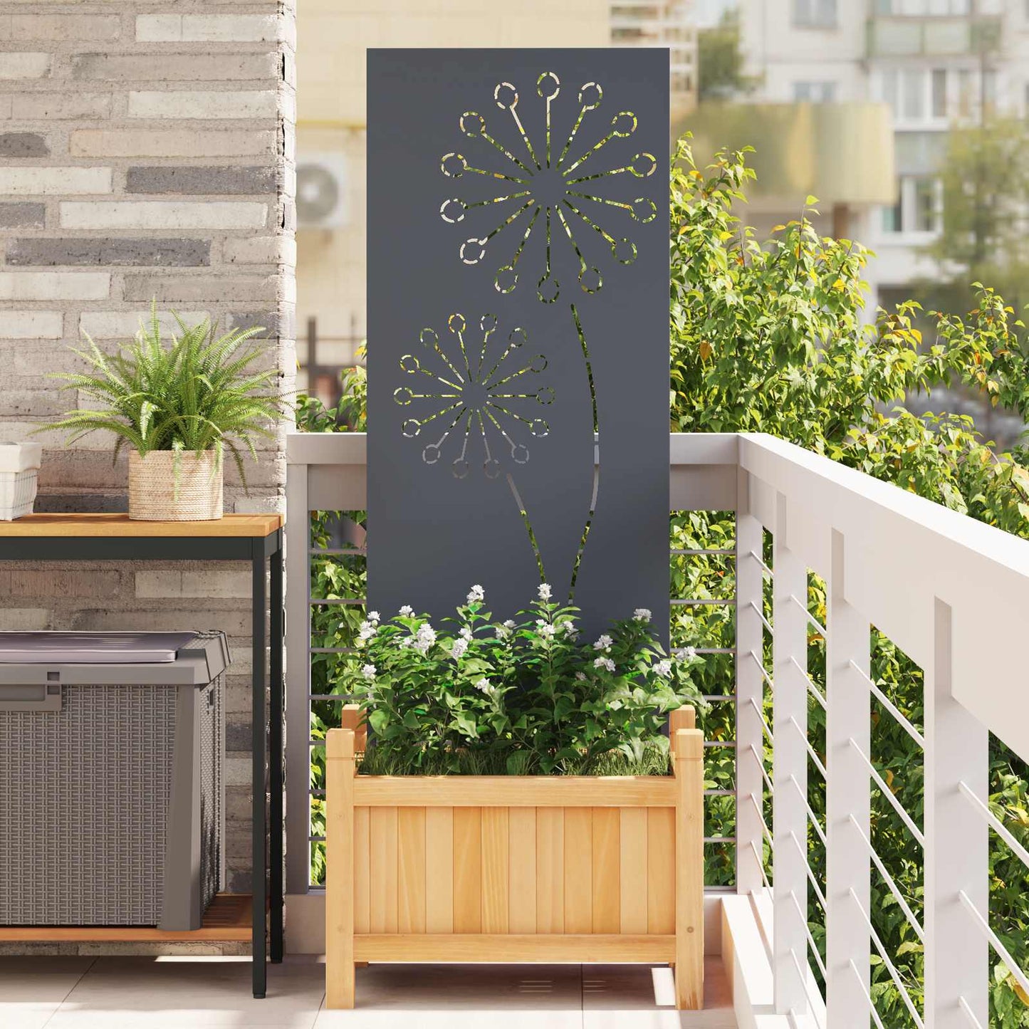 Tuin Privacy Screen Antraciet 50 x 140 cm Koudgewalst staal is nu te koop bij PeponiXL, paradijselijk wonen!